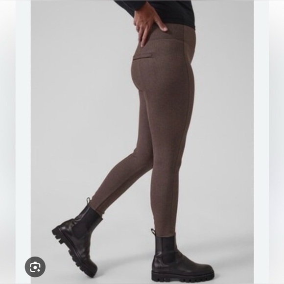 Athleta Delancey Herringbone Tight Leggings Brown Size M - Picture 3 of 13